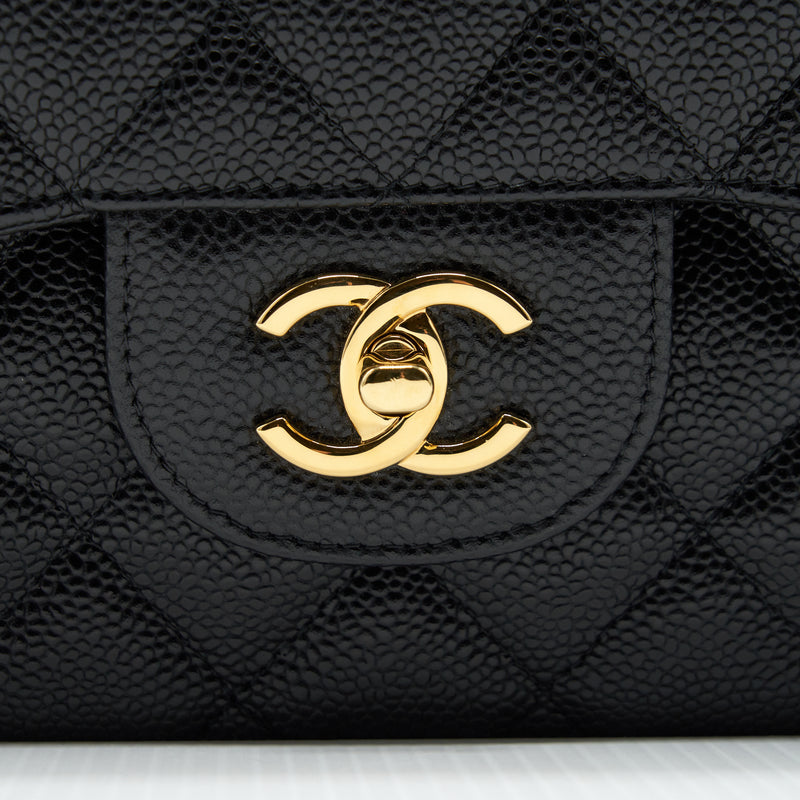 Chanel Black Caviar Jumbo Classic Double Flap Bag GHW