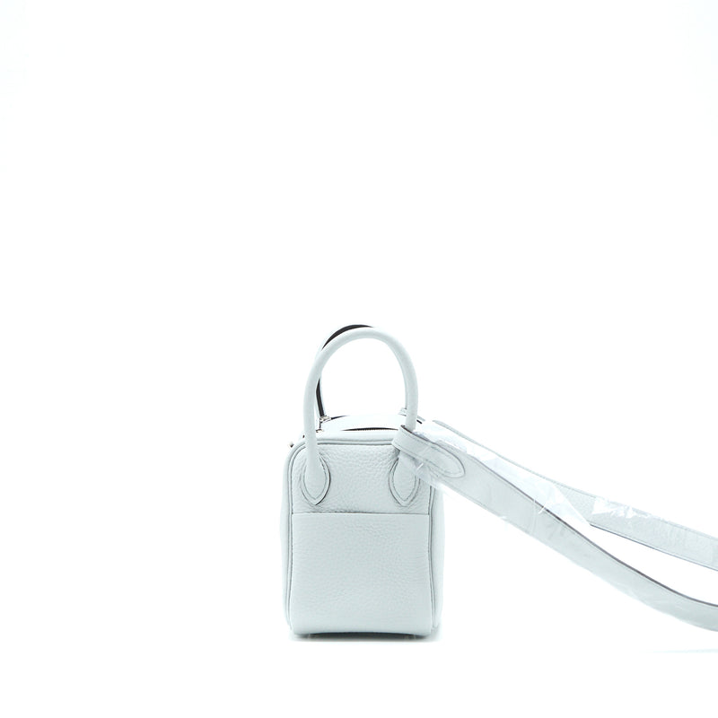 Hermes Mini Lindy Clemence Blue Pale SHW Stamp U