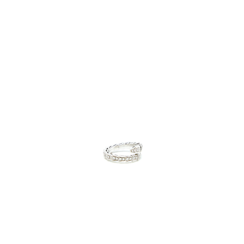 Bvlgari Size M Serpenti Viper Ring White Gold With Diamonds