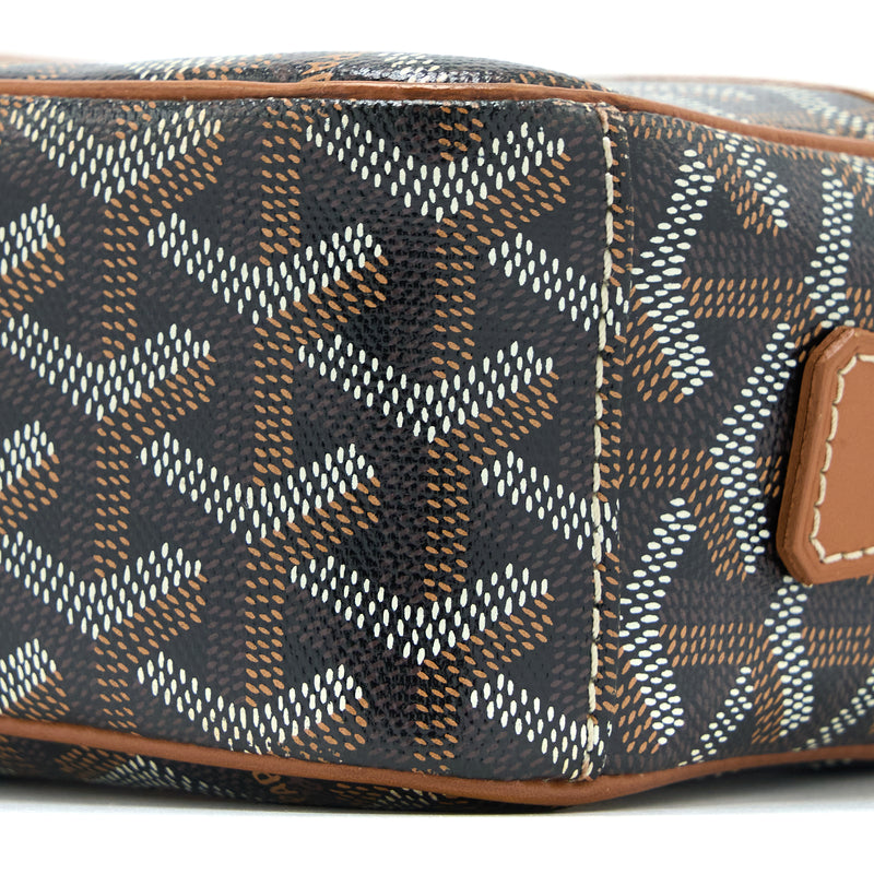 Goyard Cap-Vert PM Bag Canvas/ Calfskin Brown/ Black SHW