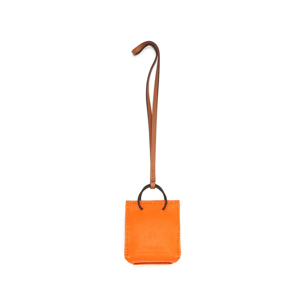 HERMES ORANGE BAG CHARM FEU / GOLD