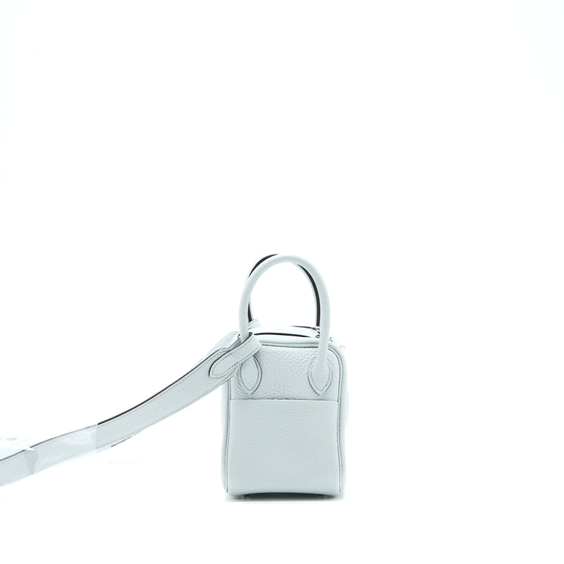 Hermes Mini Lindy Clemence Blue Pale SHW Stamp U