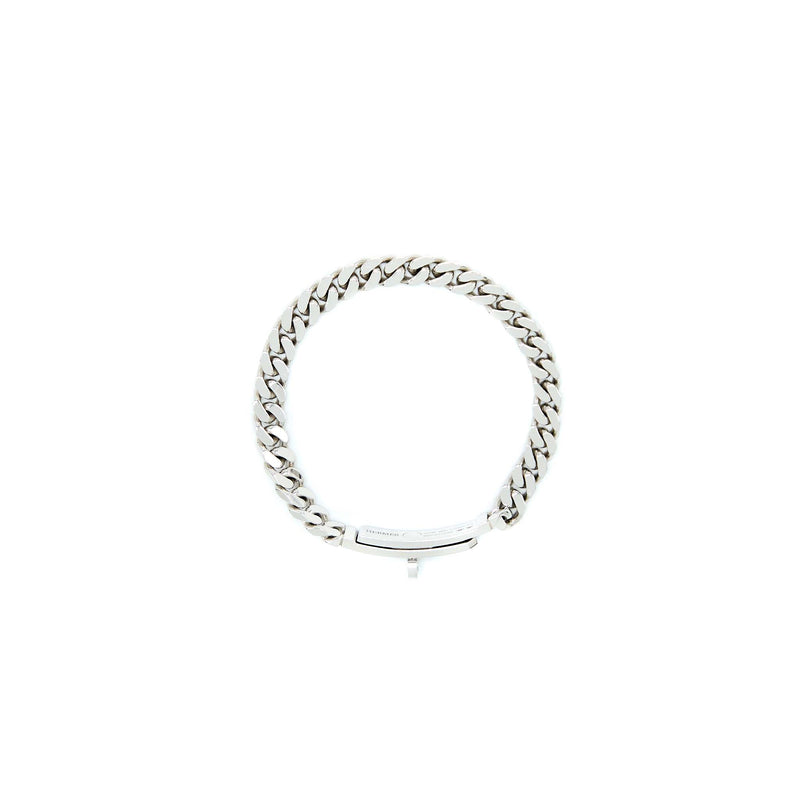 Hermes Size LG Kelly Gourmette Bracelet White Gold With Diamonds