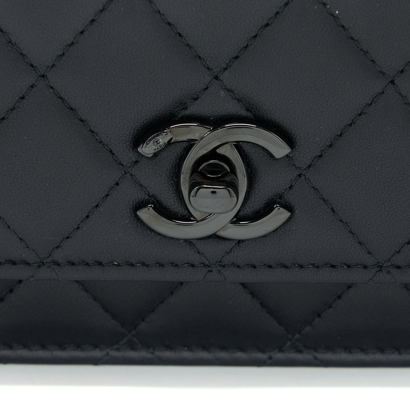 Chanel Quilted Trendy CC Wallet on Chain WOC Black Lambskin Gold Hardw –  Coco Approved Studio