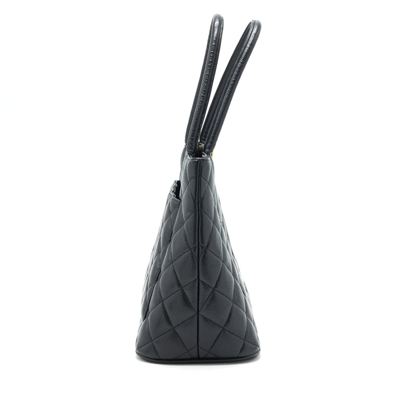 Chanel *Vintage* Medallion Tote Bag in Black Lambskin Leather with Gol –  Trésor Vintage