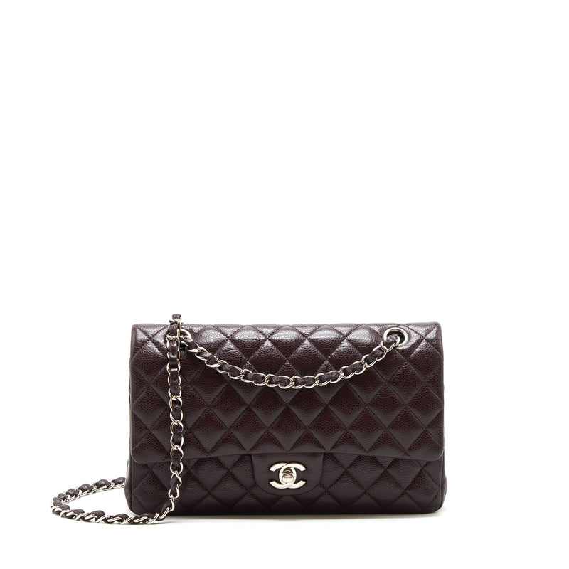 Chanel Medium Classic double Flap bag Caviar Burgundy SHW