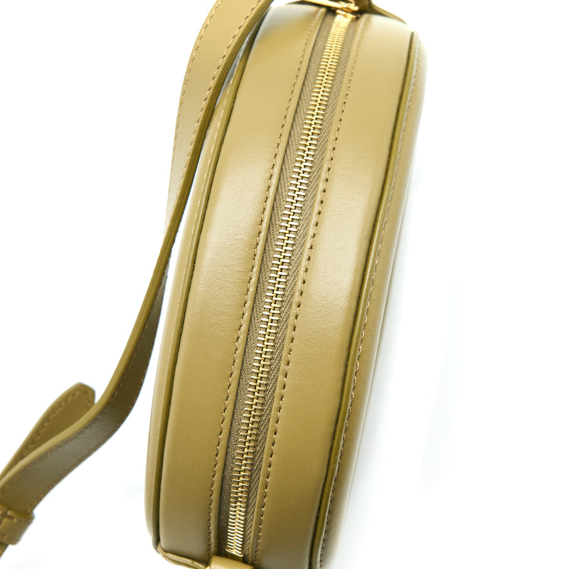 Celine Crossbody Oval Purse Calfskin Olive GHW