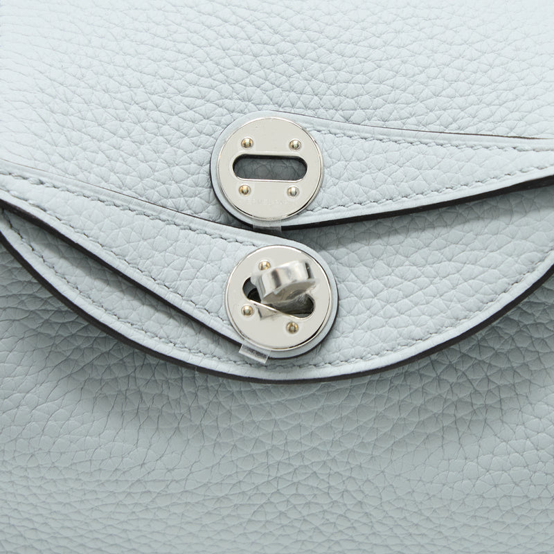 Hermes Mini Lindy Clemence Blue Pale SHW Stamp U