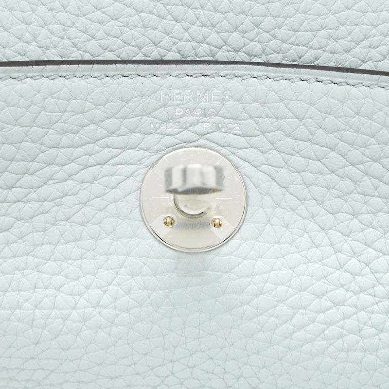 Hermes Mini Lindy Clemence Blue Pale SHW Stamp U