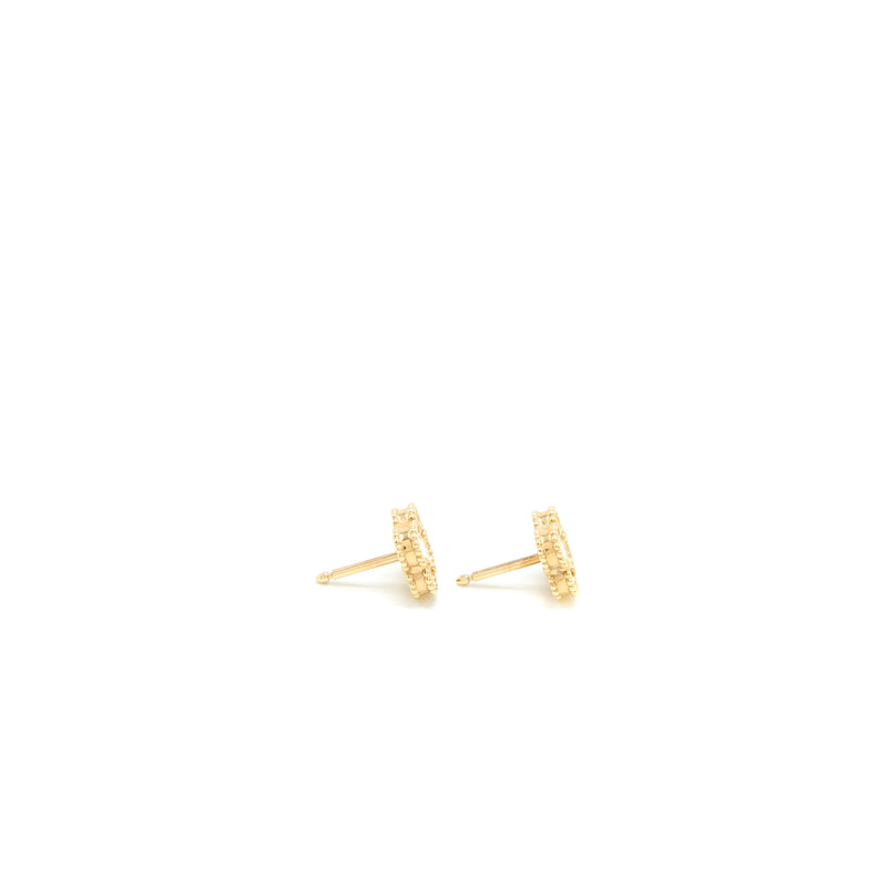 Van Cleef & Arpels Sweet Alhambra Earrings White Mother of Pearl Yellow Gold