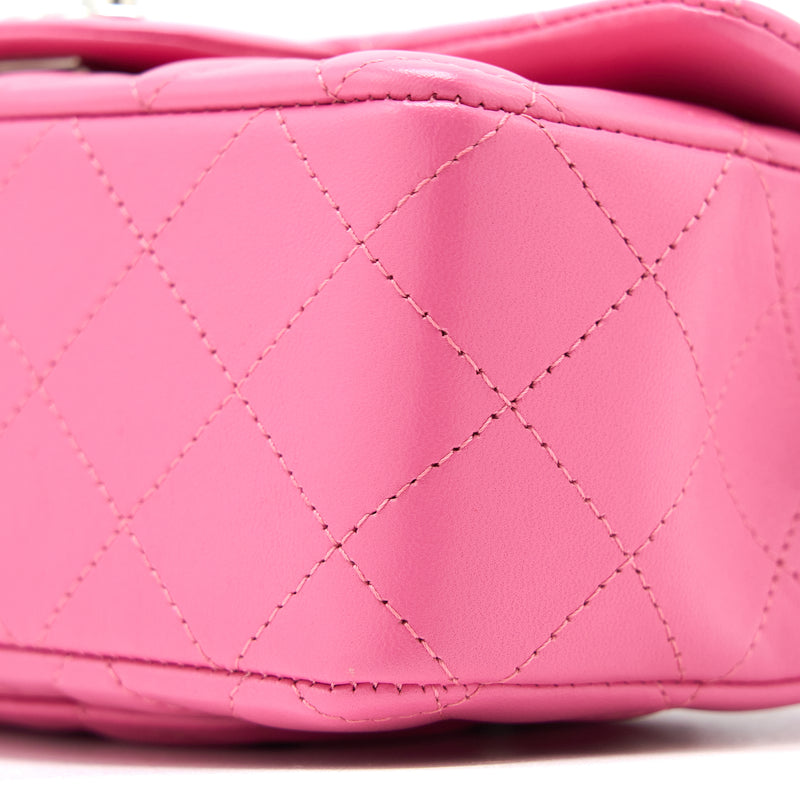 Chanel Classic Mini Rectangular Flap Bag Lambskin Pink SHW