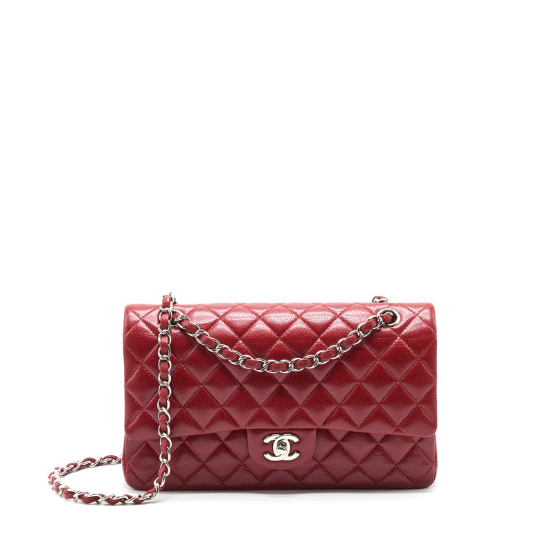 Chanel Medium Classic Double Flap Bag Caviar Red SHW