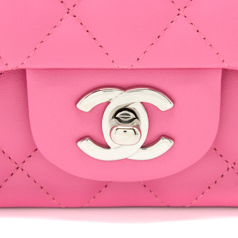 Chanel Classic Mini Rectangular Flap Bag Lambskin Pink SHW
