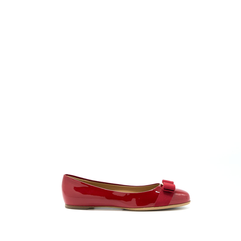 Ferragamo Size 7.5C Varuna Ballet Flats Red