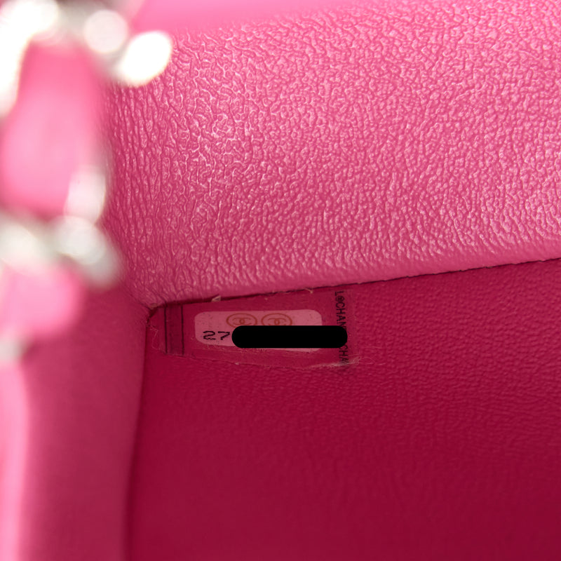 Chanel Classic Mini Rectangular Flap Bag Lambskin Pink SHW
