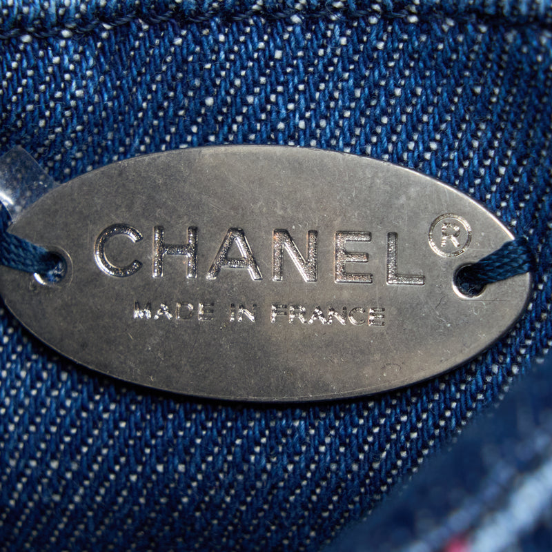 Chanel 22S Coco Beach Denim Mini Saddle Bag Denim Blue SHW (Microchip)