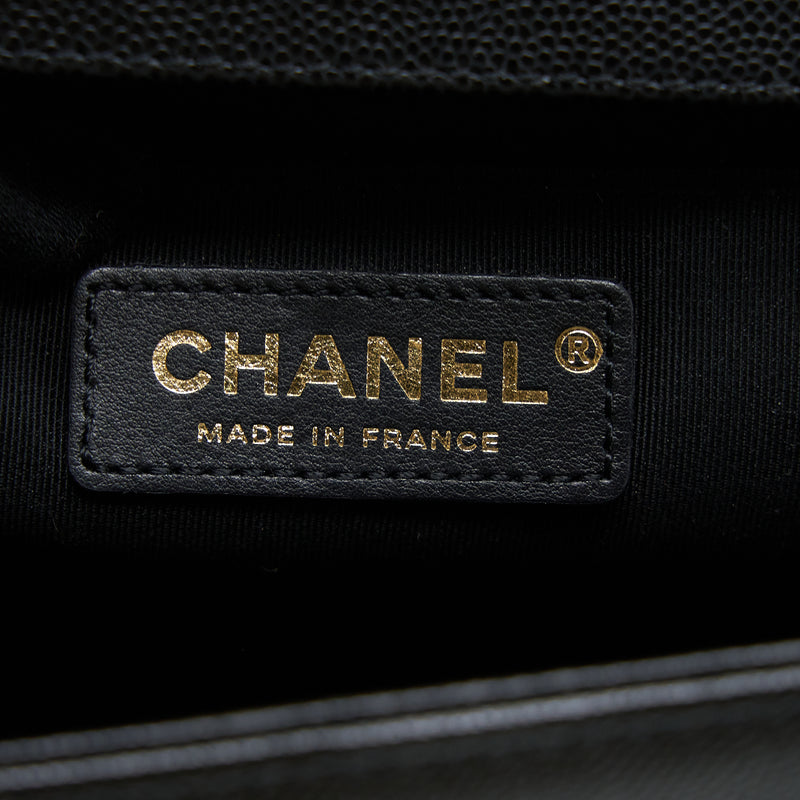 Chanel Medium Boy Bag Caviar Black Brushed GHW