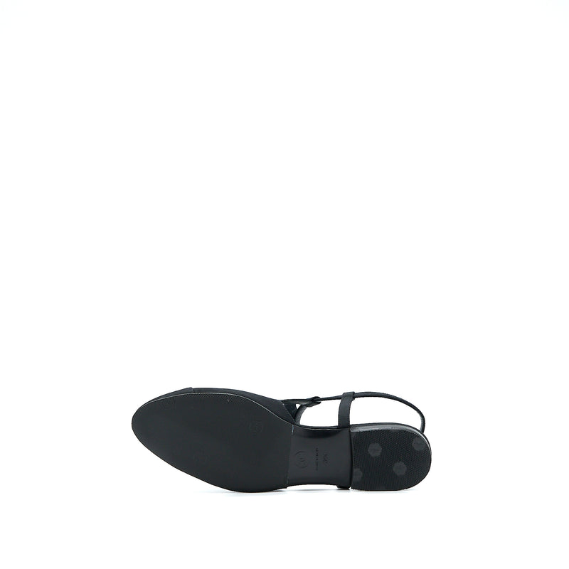 Chanel Size 39 Sling Back With Ribbon Design Black