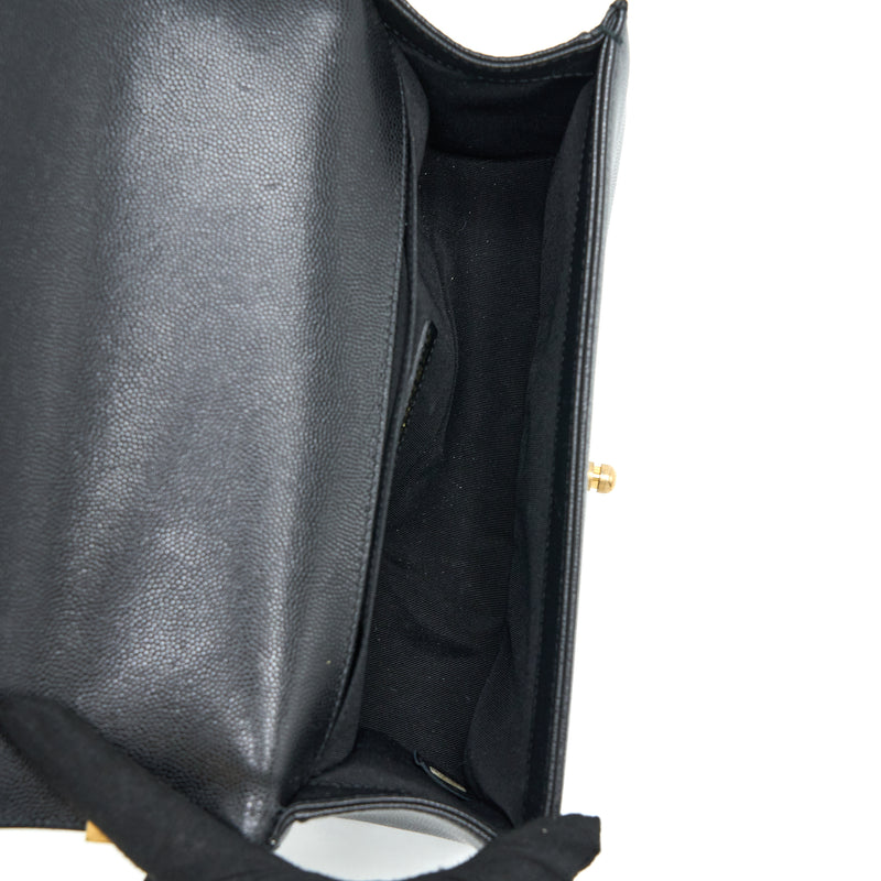 Chanel Medium Boy Bag Caviar Black Brushed GHW