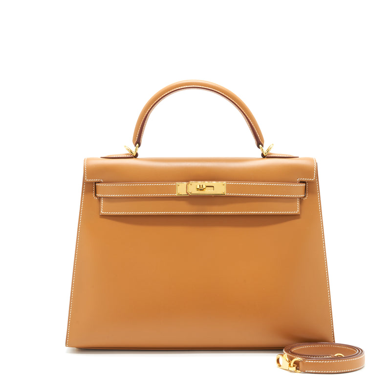 Hermes Kelly I 32 Retourne Natural Box Leather