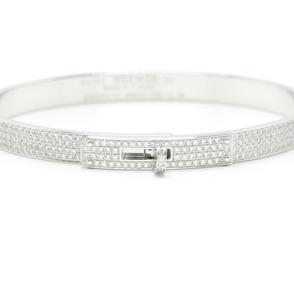 HERMES Kelly Diamonds Bracelet size SH In White Gold Small Model