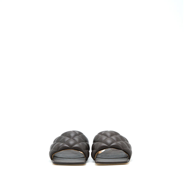 Bottega Veneta Size 36.5 Padded Sandals Leather Dark Brown