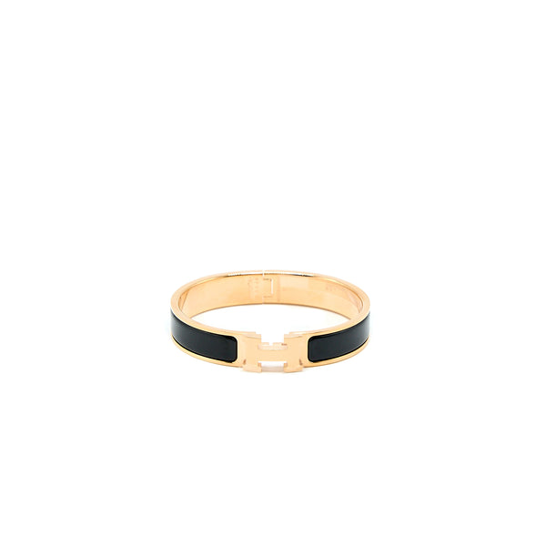 Hermes Size GM Click H Bracelet Black RGHW