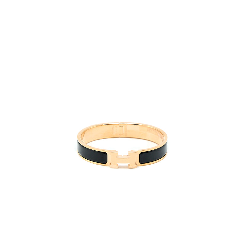 Hermes Size GM Click H Bracelet Black RGHW