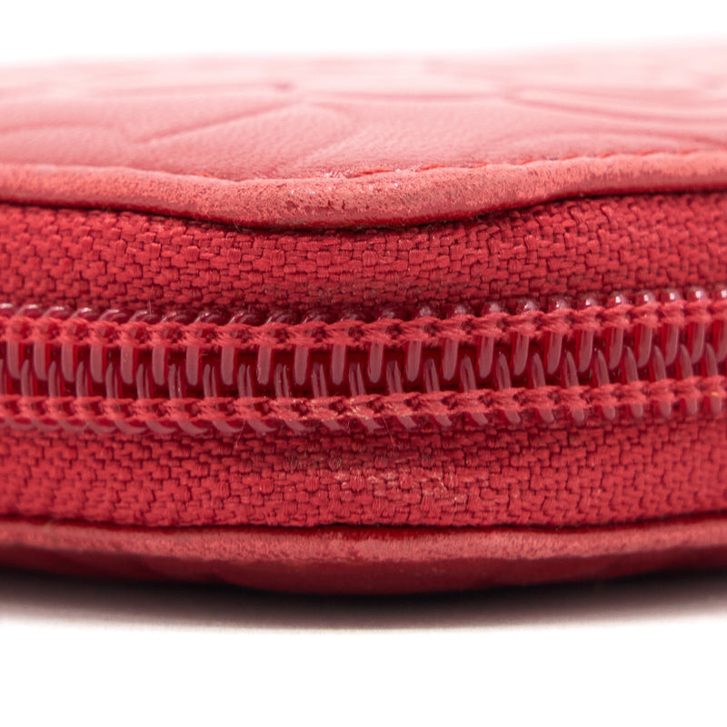 Chanel Camellia Long Wallet Lambskin Red SHW