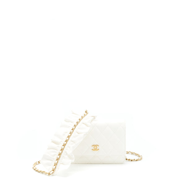 Chanel Ruffles Mini Wallet On Chains White GHW