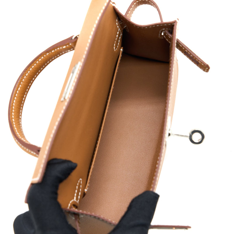Hermes Mini Kelly II Epsom Gold SHW Stamp U
