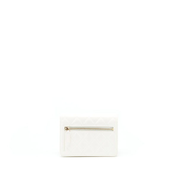 Chanel Ruffles Mini Wallet On Chains White GHW