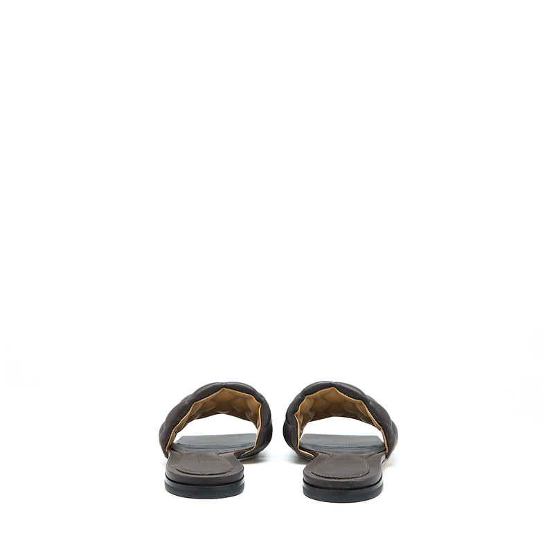 Bottega Veneta Size 36.5 Padded Sandals Leather Dark Brown