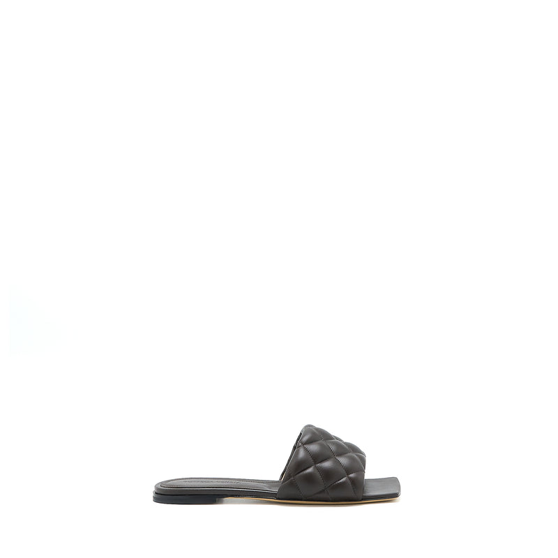 Bottega Veneta Size 36.5 Padded Sandals Leather Dark Brown