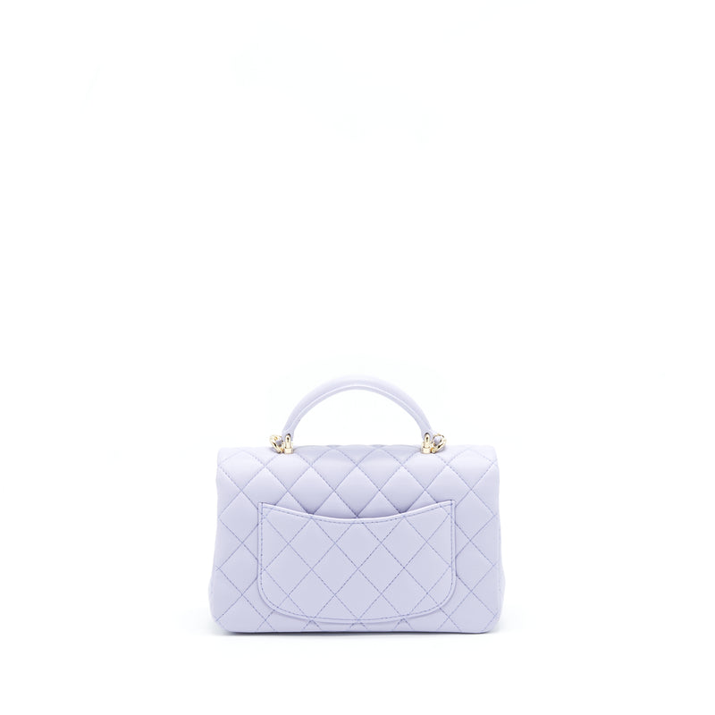 CHANEL 21K Light Blue Lambskin Top Handle Mini  Chanel mini flap bag, Coco  chanel bags, Chanel bag