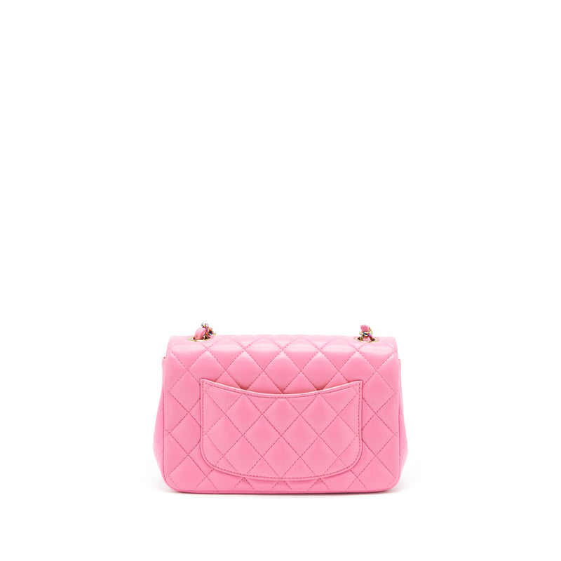Chanel Mini Rectangular Pink Lambskin Rainbow Hardware – Coco