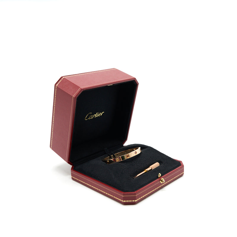 Cartier Size 17 Love Bracelet Rose Gold, Sapphires, Garnets, Amethysts
