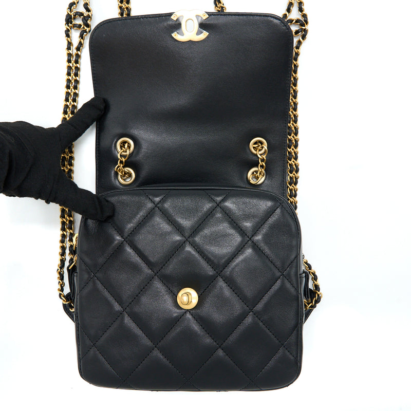 Chanel 23P Ado Backpack Lambskin Black GHW (Microchip)