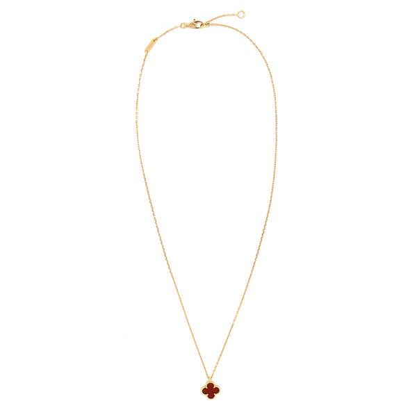 Van Cleef Arpels Sweet Alhambra Pendant Rose Gold Carnelian
