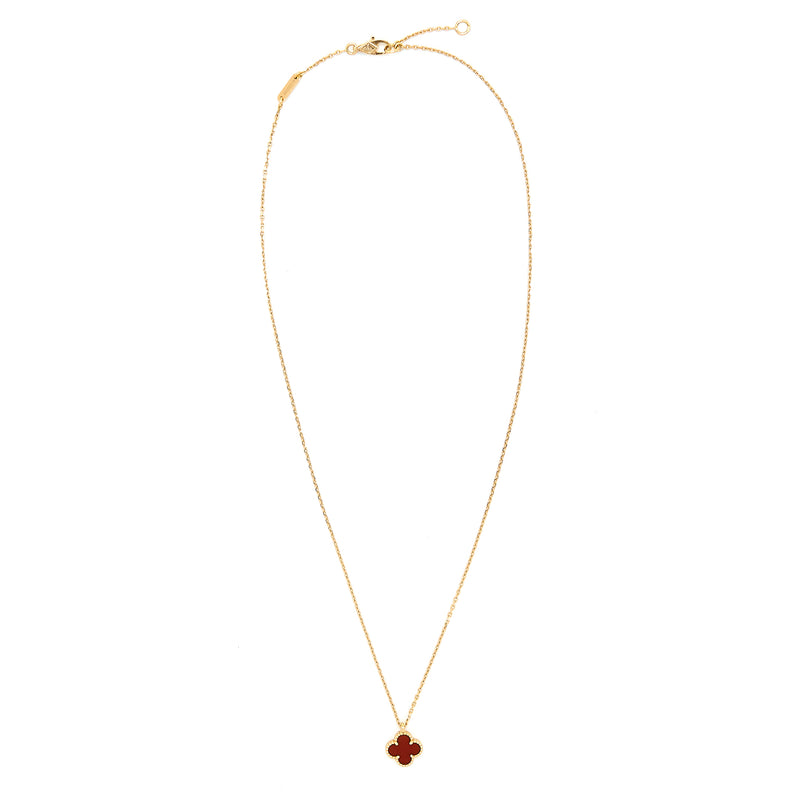 Van Cleef Arpels Sweet Alhambra Pendant Rose Gold Carnelian