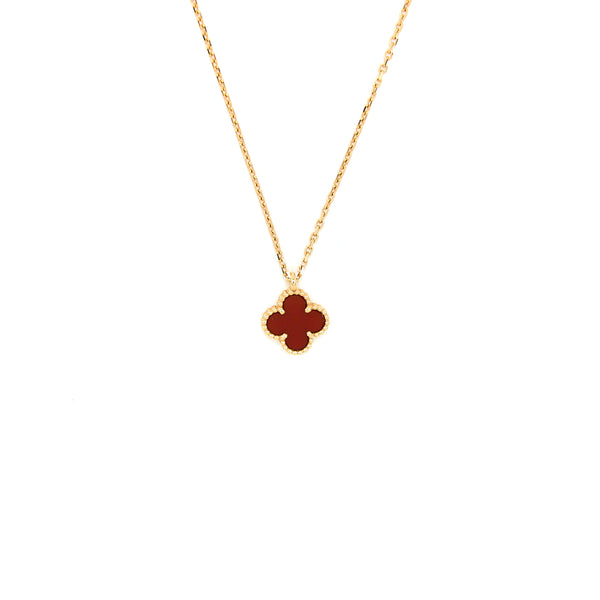 Van Cleef Arpels Sweet Alhambra Pendant Rose Gold Carnelian