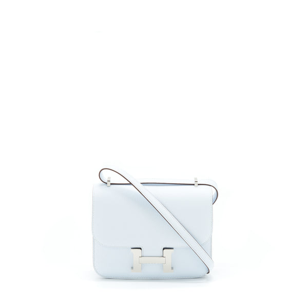 Hermes Mini Constance Chevre Mysore T0 Blue Brume SHW Stamp U