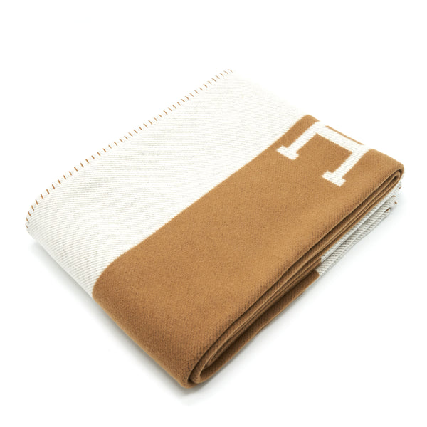 Hermes Avalon Throw Blanket Camel