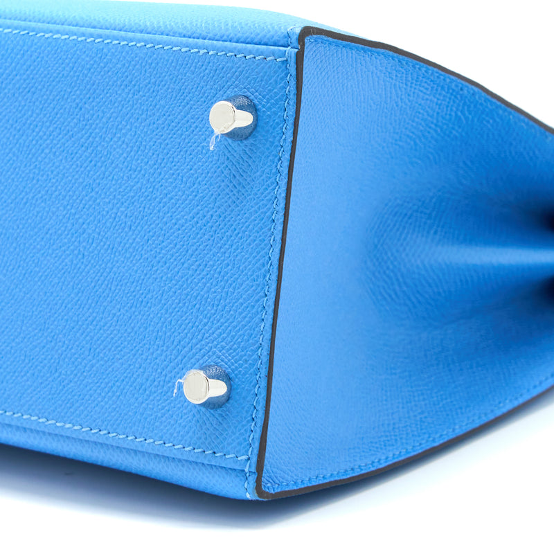 Hermes Kelly 28 Epsom 2T Blue Paradise SHW Stamp T