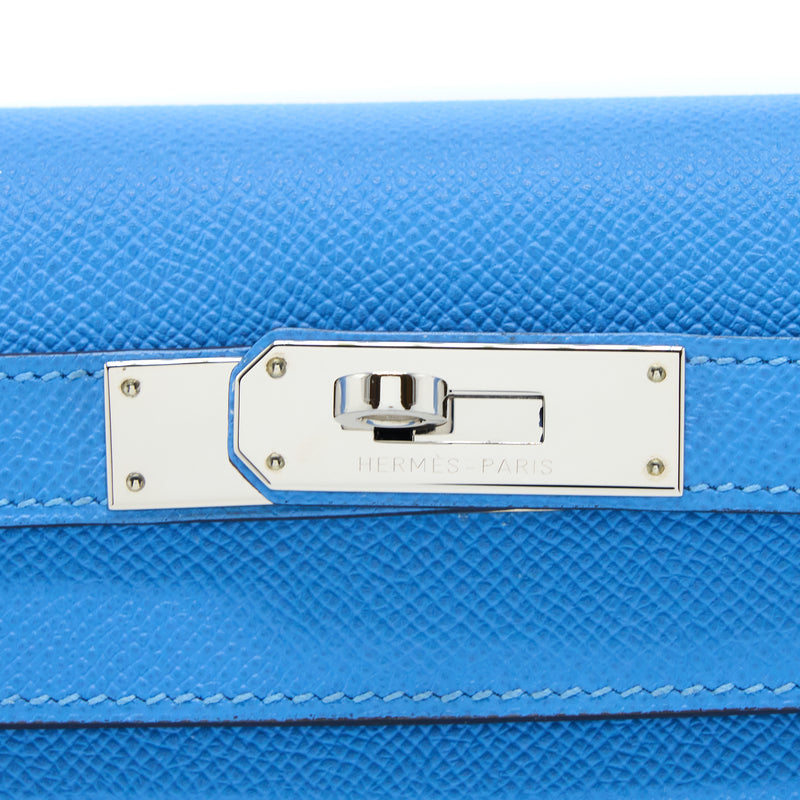 Hermes Kelly 28 Epsom 2T Blue Paradise SHW Stamp T