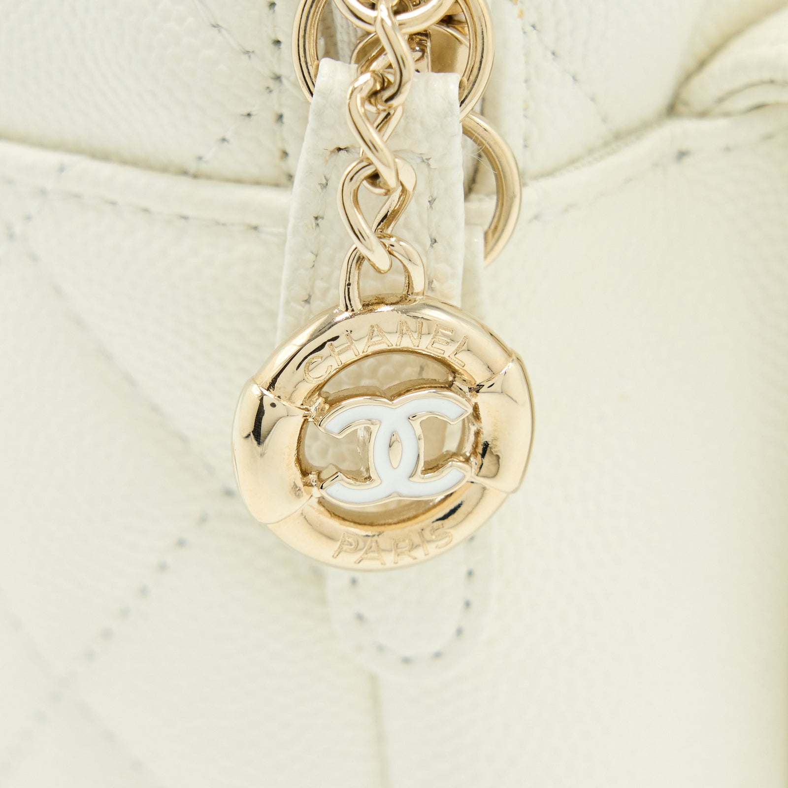 chanel cc day backpack quilted caviar mini Chanel Quilted Mini CC Day Backpack Caviar White LGHW