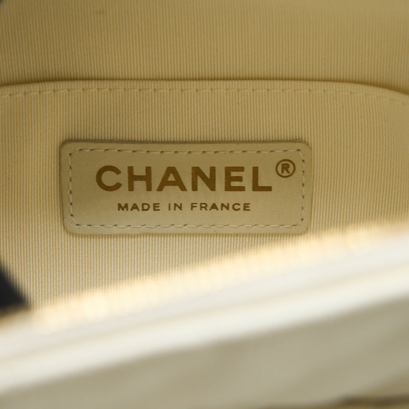 Chanel Quilted Mini CC Day Backpack Caviar White LGHW
