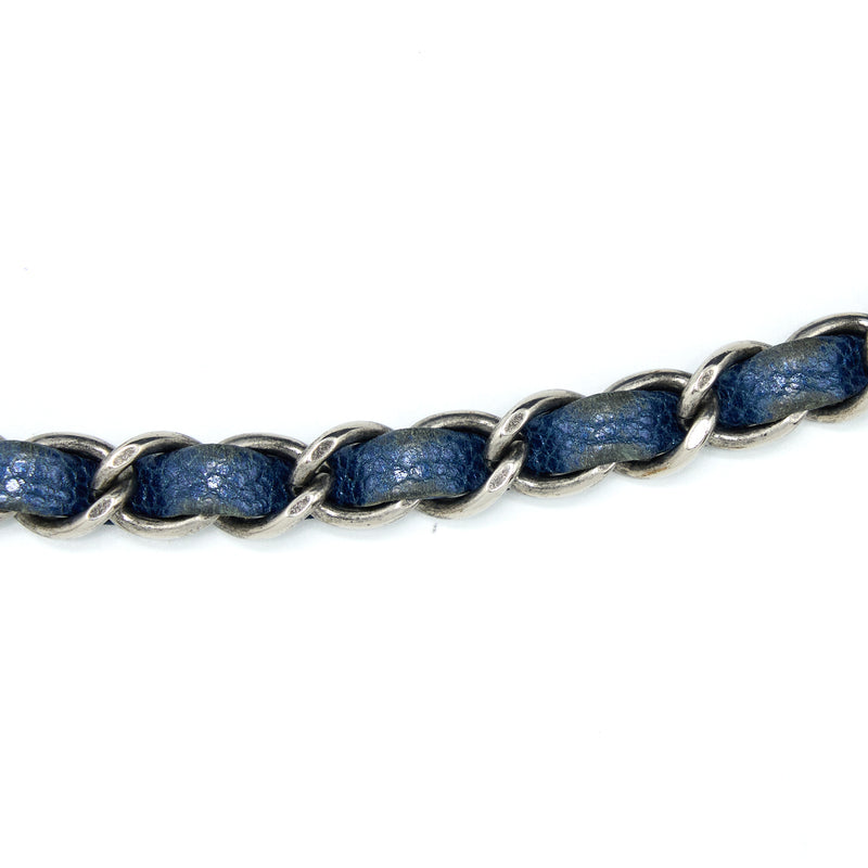 Chanel Seasonal Signal Flap Bag Caviar Blue Ruthenium Hardware