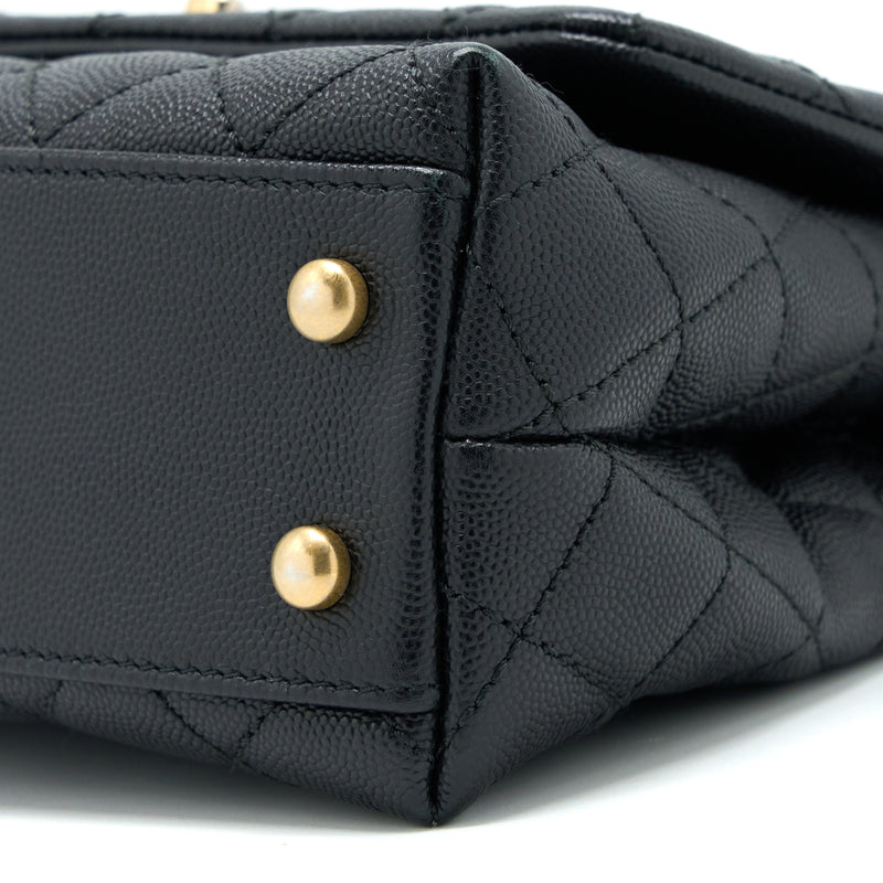 Chanel Small Coco Handle Caviar With Lizard Handle Black GHW