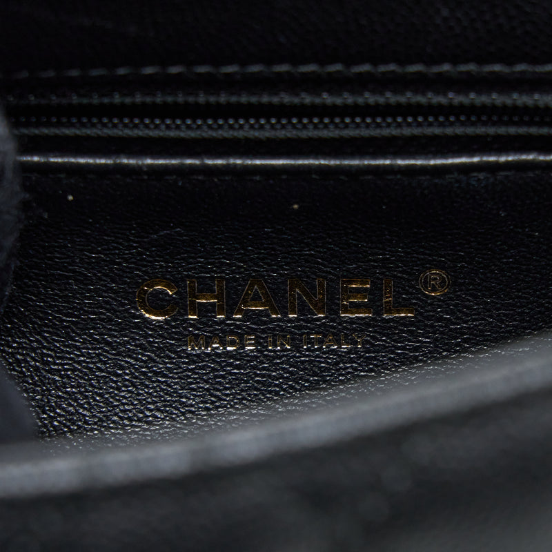 Chanel Small Coco Handle Caviar With Lizard Handle Black GHW
